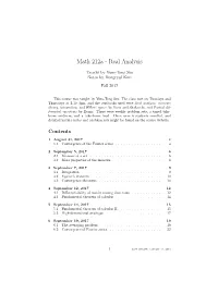 Math 212A - Real Analysis