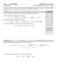 Midterm Examination #3, December 11, 2015 1. (10 Point