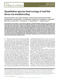 Quantitative Species-Level Ecology of Reef Fish Larvae Via Metabarcoding