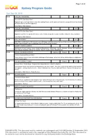 Sydney Program Guide