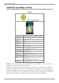 Android (Operating System) 1 Android (Operating System)