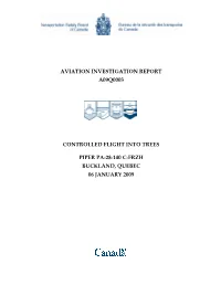 Aviation Investigation Report A09q0003 Controlled Flight