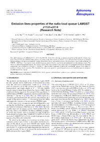 Emission Lines Properties of the Radio-Loud Quasar LAMOST J1131+3114 (Research Note)