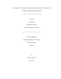 Feasibility of Seismic Monitoring to Identify Avalanche