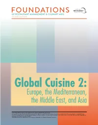 Global Cuisine, Chapter 2: Europe, the Mediterranean, the Middle East