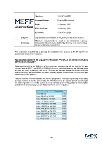 Liquidity Provider Program in Physical Delivery Stock Futures