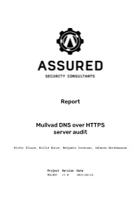 Mullvad DNS Over HTTPS Server Audit