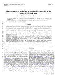 Planet Signatures and Effect of the Chemical Evolution of the Galactic Thin-Disk Stars