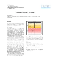 The Comet-Asteroid Continuum