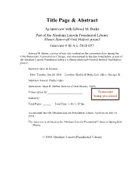 Title Page & Abstract