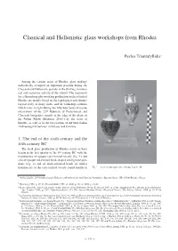 Classical and Hellenistic Glass Workshops from Rhodes