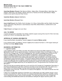 Minutes of the REGULAR MEETING of the TAAC COMMITTEE Wednesday, April 06, 2016