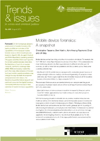 Mobile Device Forensics