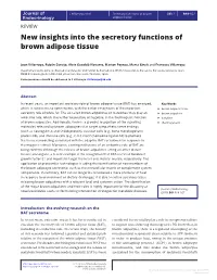 New Insights Into the Secretory Functions of Brown Adipose Tissue