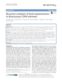 Recurrent Evolution of Heat-Responsiveness In