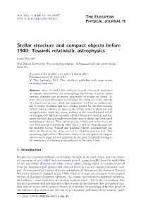 Towards Relativistic Astrophysics