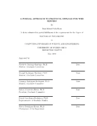 A FORMAL APPROACH to PROTOCOL OFFLOAD for WEB SERVERS By