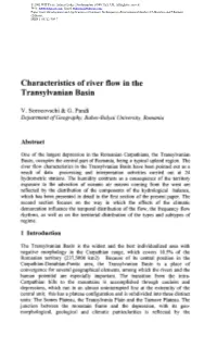 Characteristics of River Flow in the Transylvanian Basin