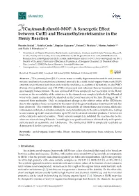 [Cu2(Mand)2(Hmt)]–MOF: a Synergetic Effect Between Cu(II)