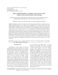 Effects of Methanolic Extract of Nymphaea Capensis Leaves on the Sedation of Mice and Cytotoxicity of Brine Shrimp