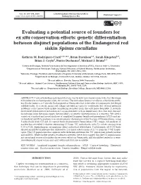 Evaluating a Potential Source of Founders for Ex Situ Conservation