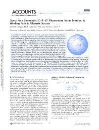 Fluoronium Ion in Solution