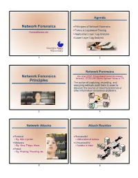 Network Forensics Network Forensics Principles