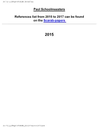 Paul Schoolmeesters References List from 2015 to 2017 Can Be Found On