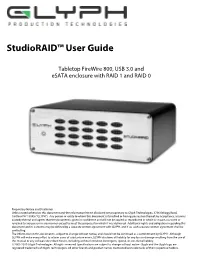 Studioraid™ User Guide