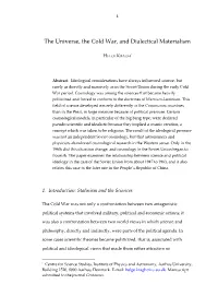 The Universe, the Cold War, and Dialectical Materialism