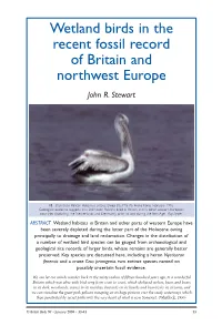 Wetland Birds in the Recent Fossil Record of Britain and Northwest Europe John R