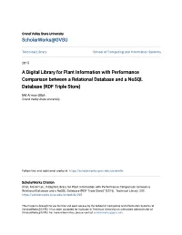 A Digital Library for Plant Information with Performance Comparison Between a Relational Database and a Nosql Database (RDF Triple Store)