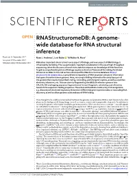 A Genome-Wide Database for RNA Structural Inference