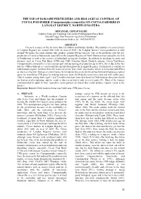 Conopomorpha Cramerella) on COCOA FARMERS in LANGKAT DISTRICT, NORTH SUMATERA
