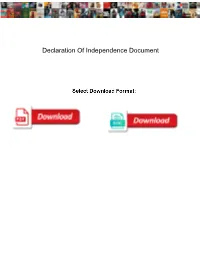 Declaration of Independence Document