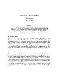 Finding the K Shortest Paths