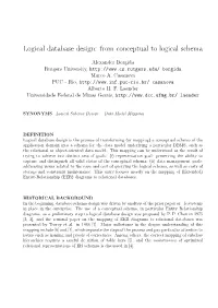 From Conceptual to Logical Schema