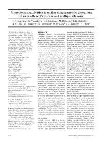 Microbiota Stratification Identifies Disease-Specific Alterations in Neuro-Behçet’S Disease and Multiple Sclerosis N