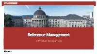 Reference Management a Product Comparison