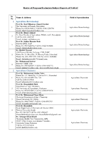 Roster of Program Evaluators/Subject Experts of NAEAC