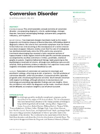 Conversion Disorder INTRODUCTION Psychiatric Settings, Affecting up to 20%Conversion of Disorder, Patients