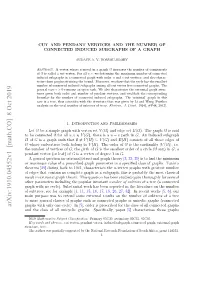 Cut and Pendant Vertices and the Number of Connected Induced Subgraphs of a Graph