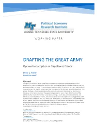 DRAFTING the GREAT ARMY Optimal Conscription in Napoleonic France