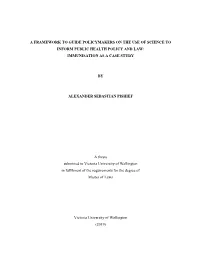 Immunisation As a Case Study By