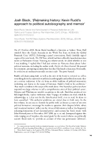 '(Re)Making History: Kevin Rudd's Approach to Political Autobiography