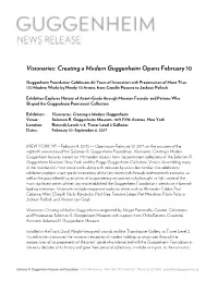 Visionaries: Creating a Modern Guggenheim Opens February 10