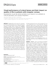 Visual Performance of Scleral Lenses and Their Impact on Quality of Life In