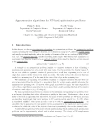 Approximation Algorithms for NP-Hard Optimization Problems