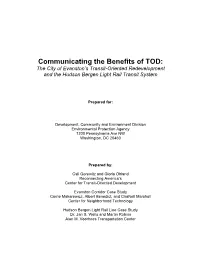 Communicating the Benefits of TOD: the City of Evanston’S Transit-Oriented Redevelopment and the Hudson Bergen Light Rail Transit System