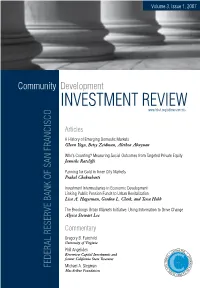 Community Development Investment Review, Volume 3, Issue 1, 2007